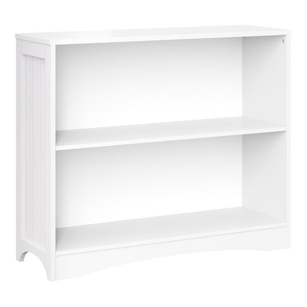 RiverRidge 3-Tier White Wooden Bookshelf - Horizontal Bookcase for Living Room, Bedroom & Office Storage | Modern Shelf for Books, Decor & Organizing