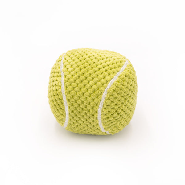 Soft Plush Tennis Ball Dog Toy - SportsBallz Tennis ZippyPaws for Fetch, Training & Playtime - Durable Chew Toy for Small & Medium Dogs