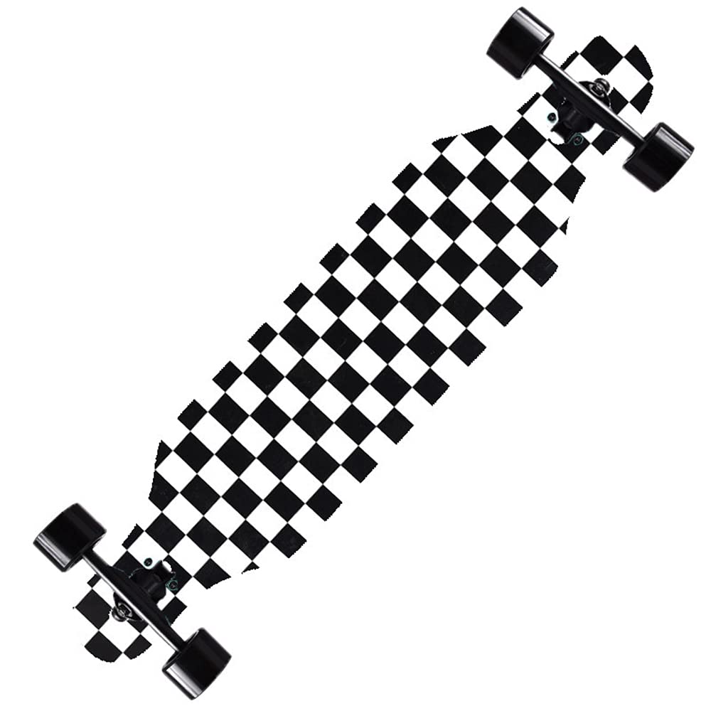 MUXIA 41-Inch Longboard Skateboard for Cruising, Dancing, Downhill & Freestyle - Premium Black & White Design - Perfect for Commuting, Campus Riding & Outdoor Adventures