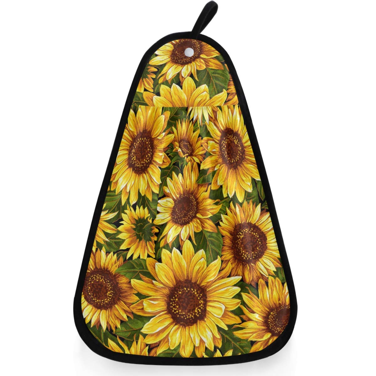 Visesunny Retro Sunflower Hand Towel - Soft Absorbent Cotton Dish Towel with Hanging Loop for Kitchen & Bathroom Decor | Perfect for Cleaning, Drying & Decorating (Set of 1)