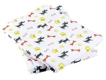 Freedom Dog Crate Mat - Washable & Waterproof Pet Training Pad for Puppies, Reusable Dog Blanket with White Bones Design (40x60cm) - Ideal for Crate Training, Housebreaking & Travel Use