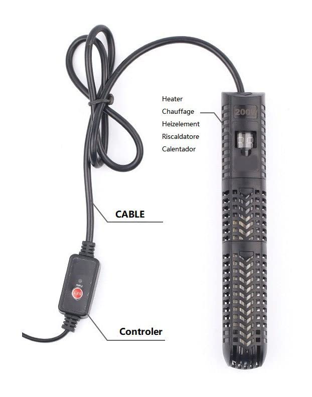500W Submersible Aquarium Heater with Digital Temperature Display - Adjustable Fish Tank Heater for Freshwater & Saltwater Tanks - Perfect for Tropical Fish, Turtles & Aquatic Plants