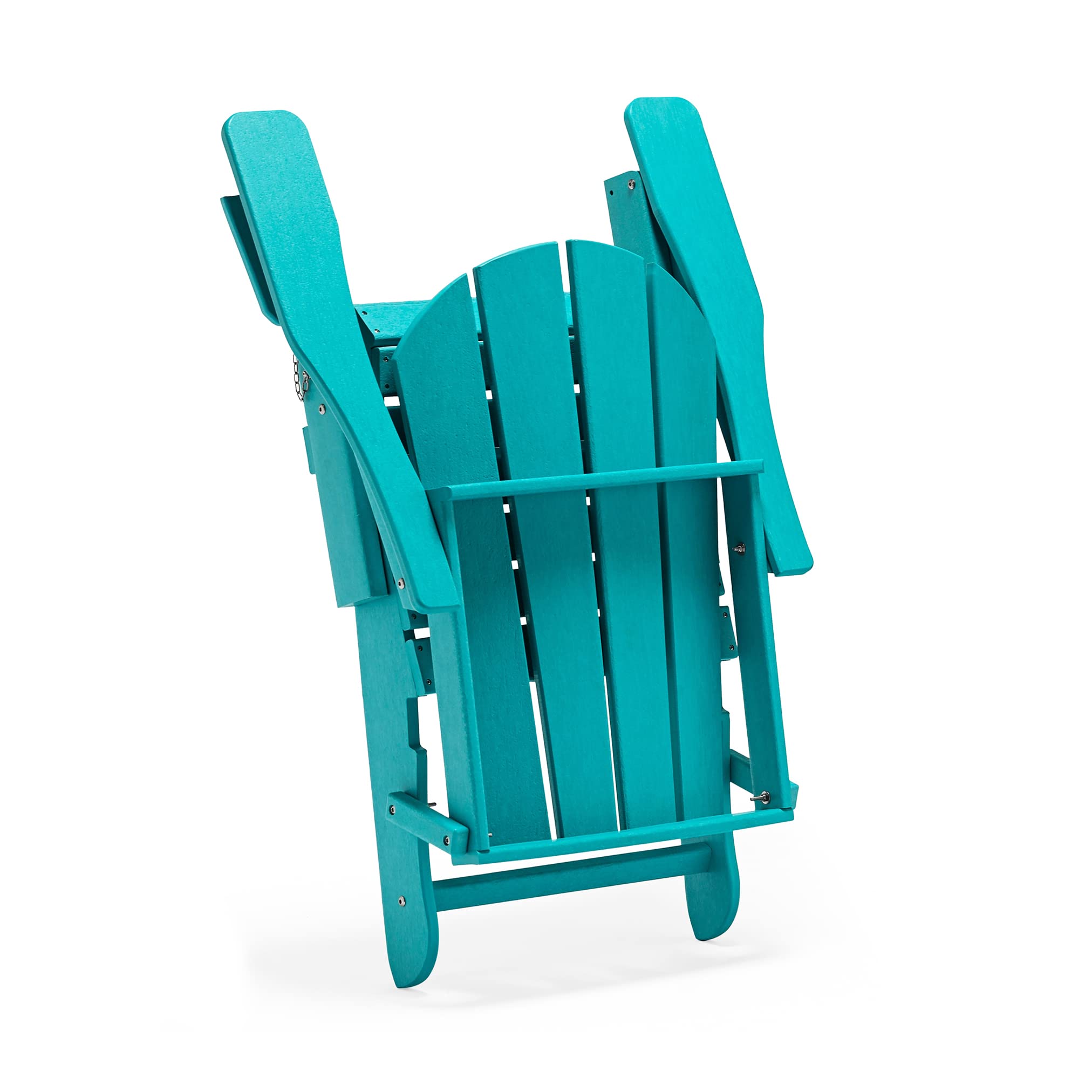 Premium WO Home Furniture 3-Piece Adirondack Chair Set with Side Table - Outdoor Folding Chairs & End Table, Weather & UV Resistant - Perfect for Lawn, Garden, Bonfire, Balcony, Patio & Backyard Relaxation (Turquoise)