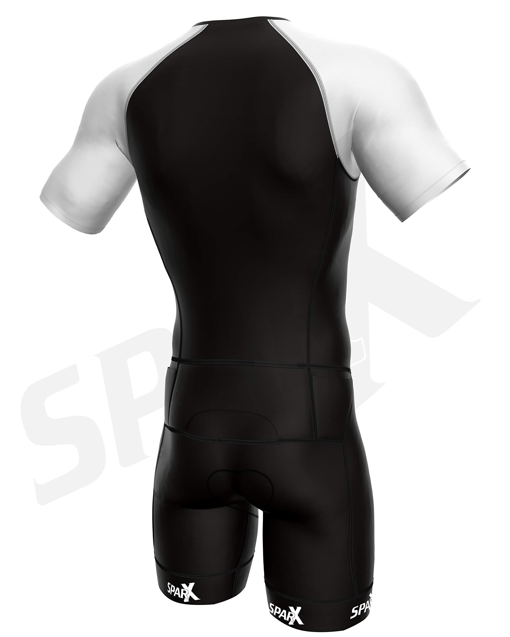 **Sparx Men's Elite Aerosuit Triathlon Suit - Short Sleeve Triathlon Skinsuit for Men - Perfect for Swimming, Cycling & Running Races**