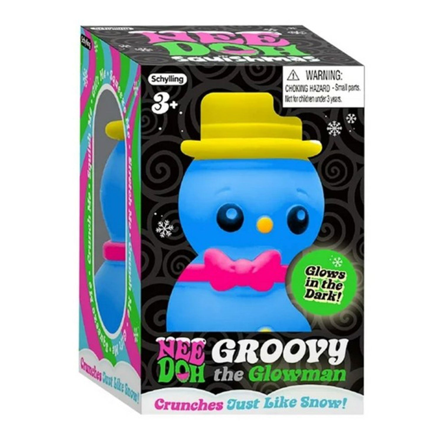 NeeDoh Groovy The Glowman - Glow in The Dark Stress Relief Ball for Kids & Adults - Perfect for Anxiety Relief, Office Desk Toys & Sensory Play