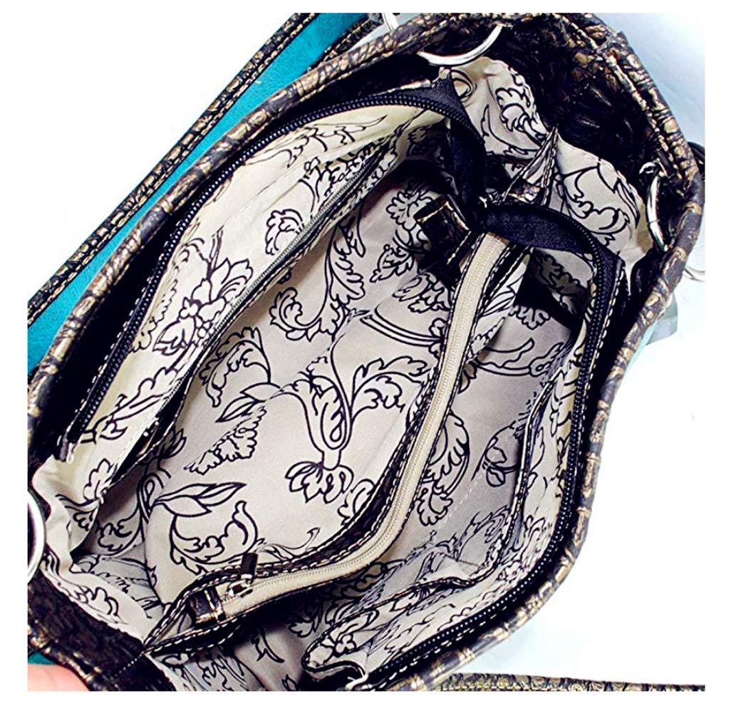 Texas West Women's Embroidered Metal Skull Crossbody Purse Handbag & Wallet Set - Gothic Boho Fashion Accessory for Women (7 Colors) - Perfect for Concerts, Halloween, and Everyday Use
