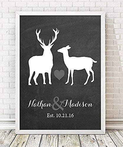Rustic Wedding Paper Art Print - Custom Hunting Wedding Decor for Couples - Personalized Welcome Sign with Names - Unique Wedding Gift Idea - Perfect for Barn Weddings, Hunting Theme Receptions & Anniversary Gifts