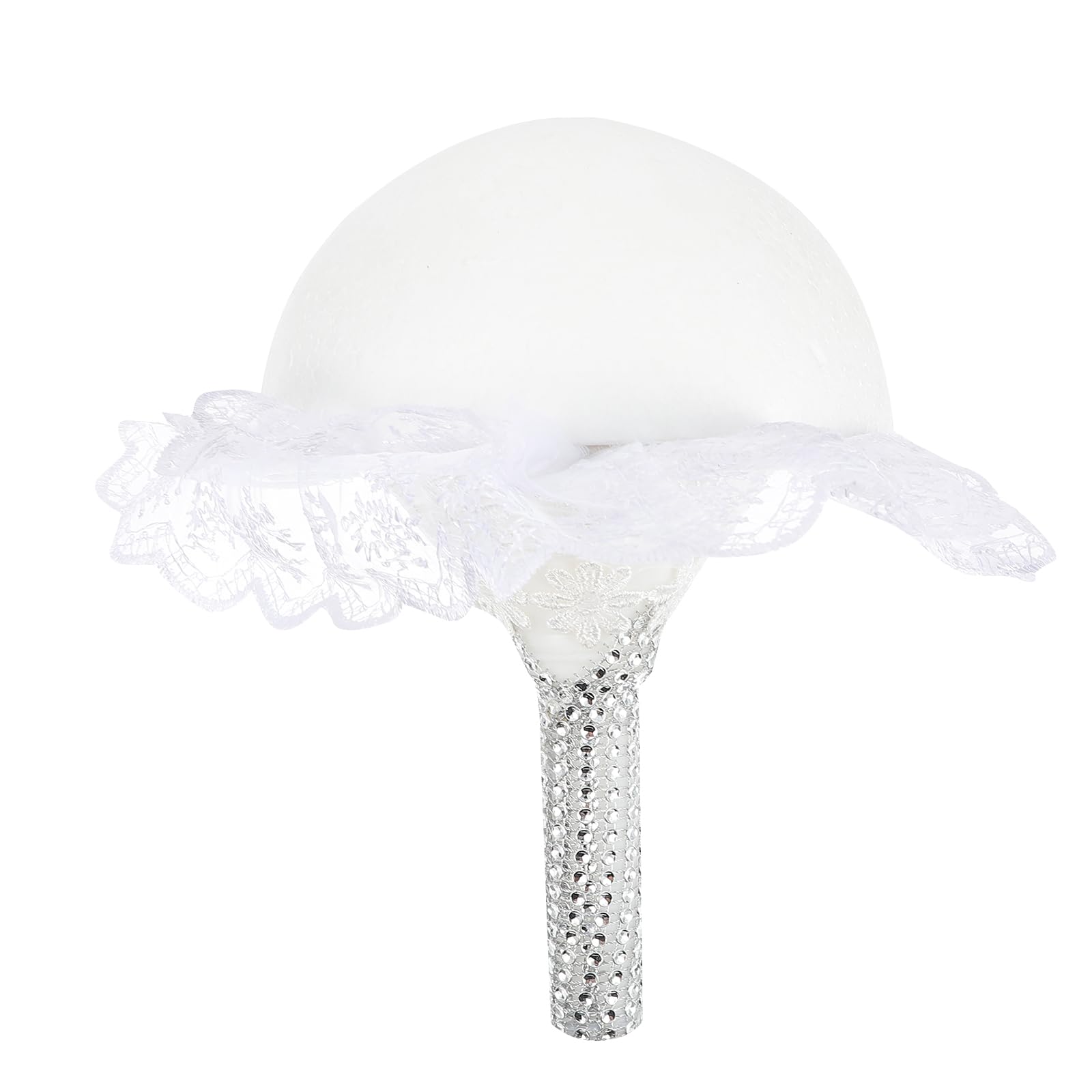Gadpiparty Foam Bride Handle Bouquet Holder - Elegant Lace Bridal Floral Bouquet Holder for Wedding, Fresh & Artificial Flower Arrangement - Perfect for Bridal Shower, Wedding Ceremony & Photo Shoots