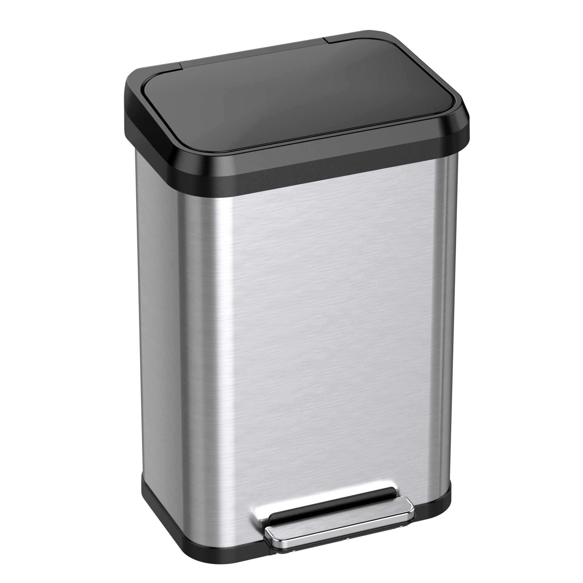 13.2 Gallon SoftStep EXP Composite Step Pedal Trash Can with Odor-Absorbing Technology - 50L Stainless Steel Kitchen Garbage Bin for Home, Office & Restaurant Use