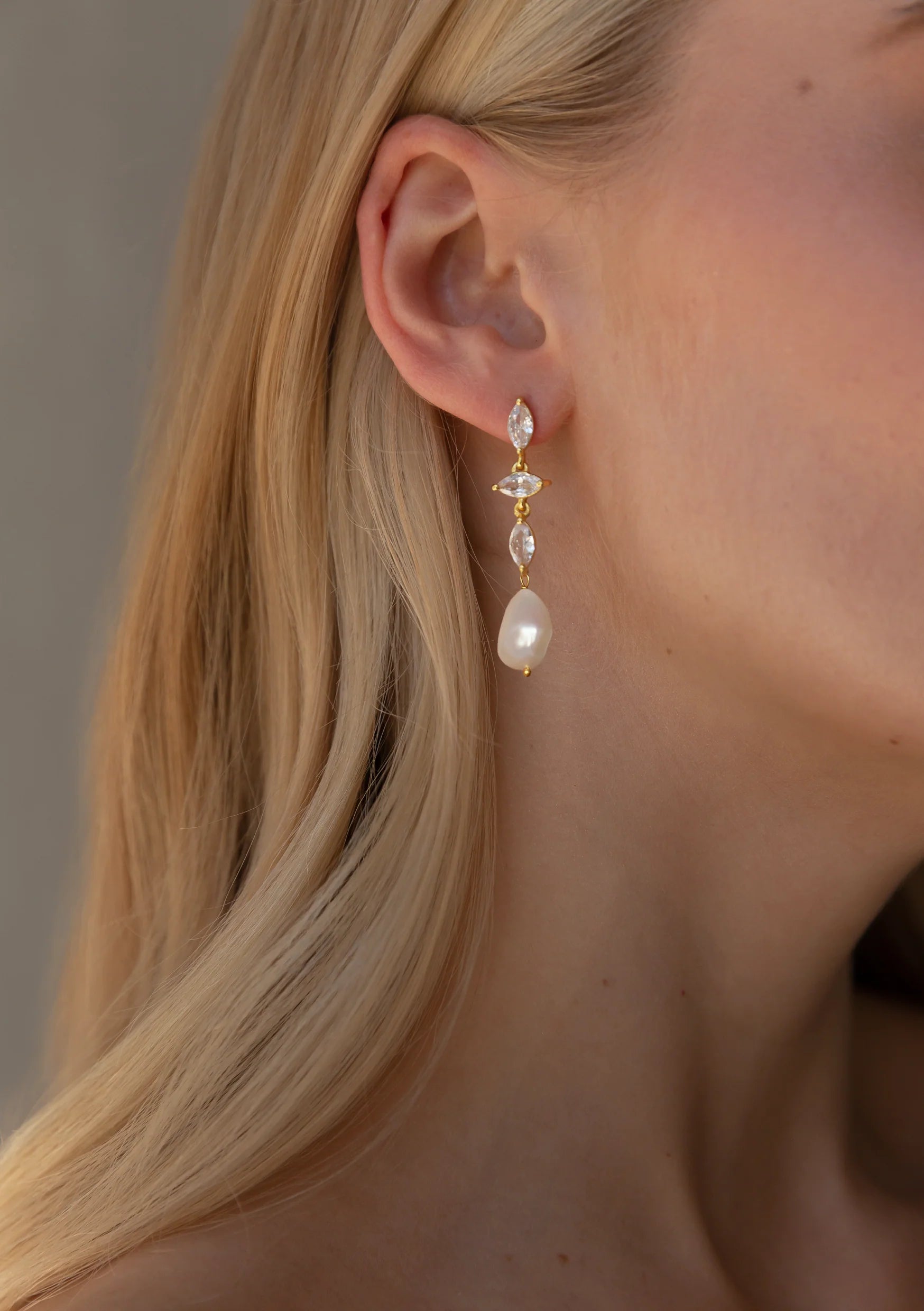 Lola Knight Ivy Pearl & Crystal Drop Bridal Earrings - Gold Wedding Jewelry for Brides, Bridesmaids & Formal Events
