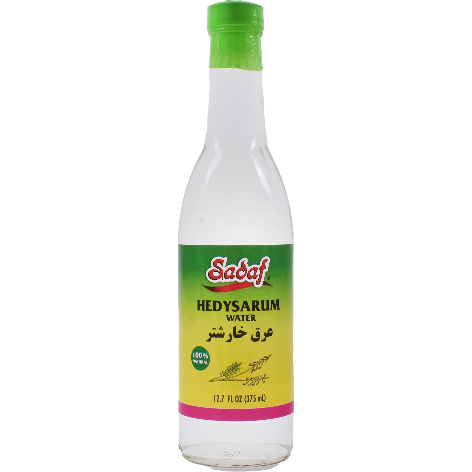 Sadaf Aragh Kharshatar - 100% Natural Hedysarum Flavored Water - Kosher Certified - 12.7 Oz Bottle - Perfect for Hydration, Wellness & Middle Eastern Cuisine Pairing