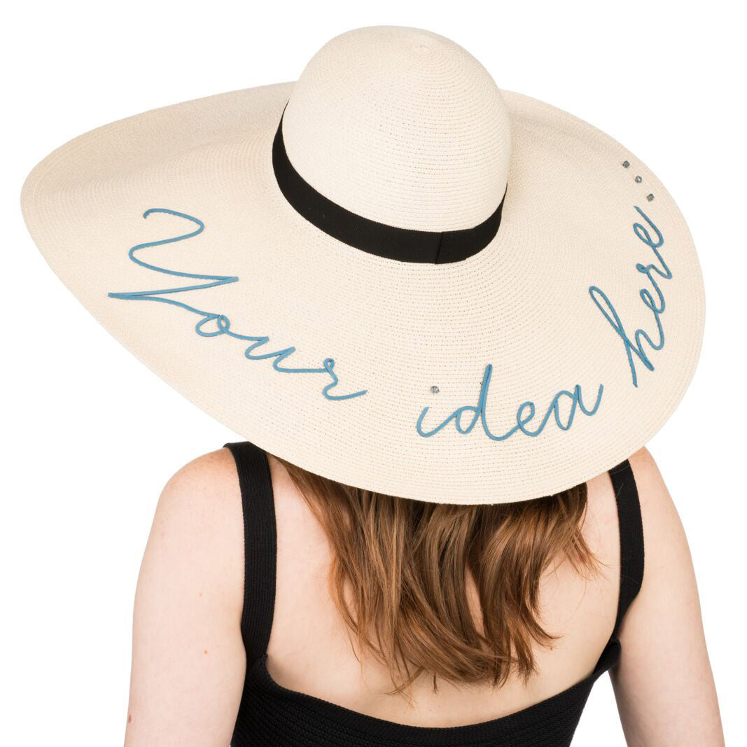 Personalized Sunny Toyo Sun Hat for Women - UV Protection Wide Brim Beach Hat - Perfect for Summer, Travel, and Outdoor Activities