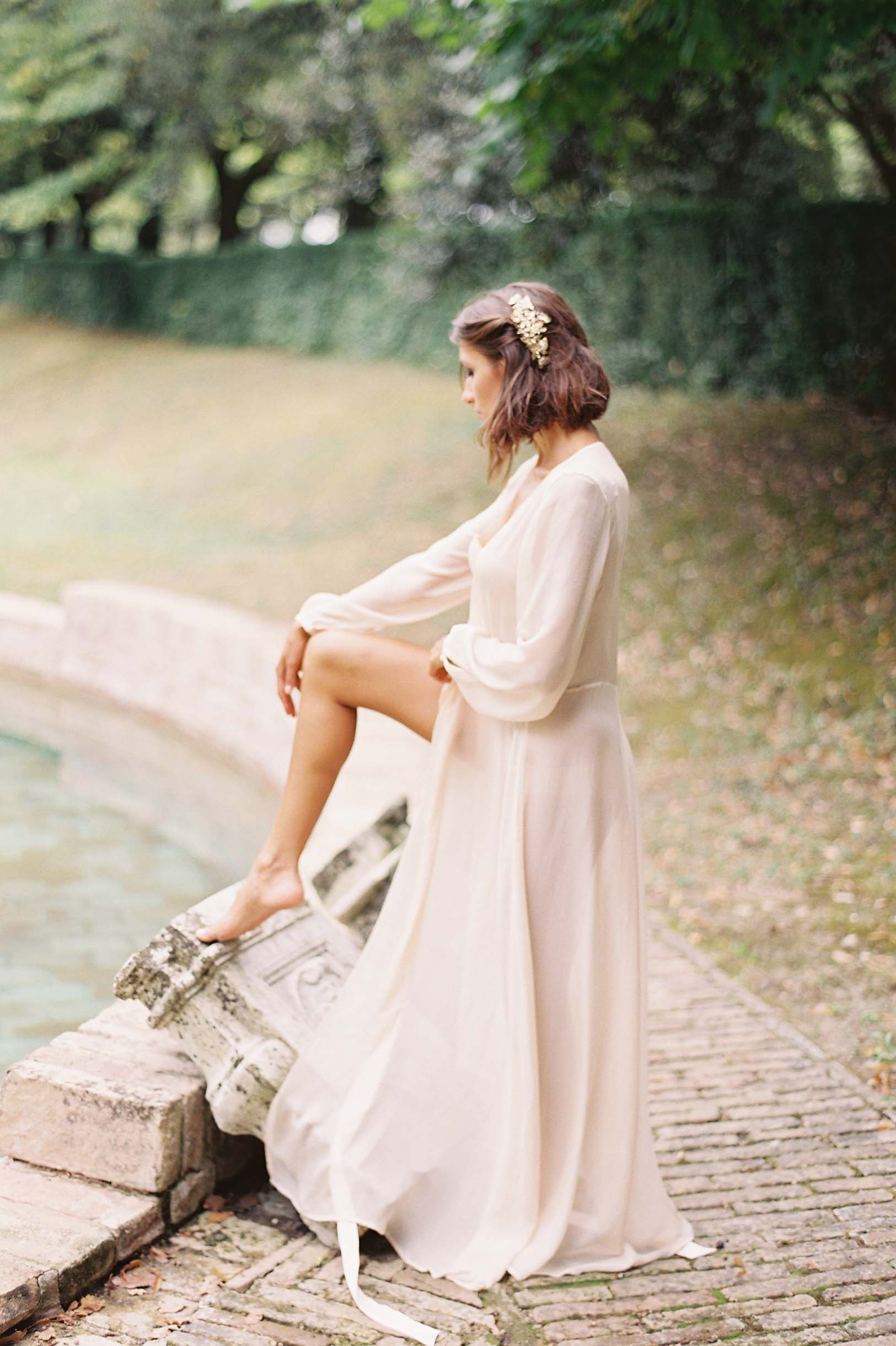 Nina Silk Chiffon Wrap Robe - Luxurious Blush Pink Kimono Style Bathrobe for Women | Perfect for Spa, Bridal Shower & Relaxing at Home