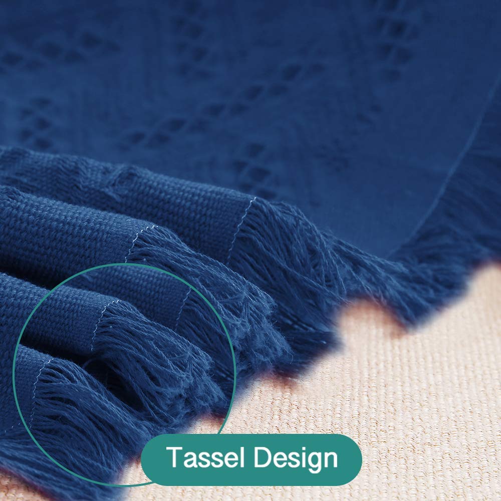 Geometric Washable Sofa Cover for 3-Cushion Couch - Pet Friendly Furniture Protector Blanket | Large Royal Blue Throw for Living Room, Sectional & Dog Owners