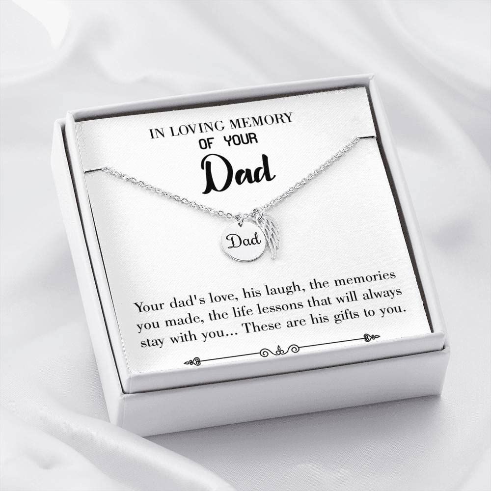 Memorial Necklace for Loss of Dad - Sympathy Gift for Grieving Parent - Personalized Remembrance Jewelry for Comfort & Healing | Perfect for Funerals, Memorials & Keeping Loved Ones Close