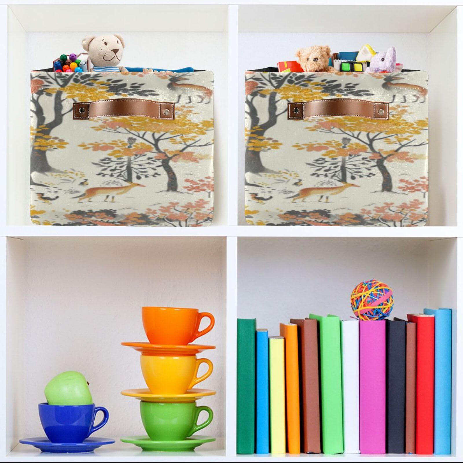 Large Fabric Storage Bins with Handles - Closet & Shelf Organizers for Clothes, Toys, Home