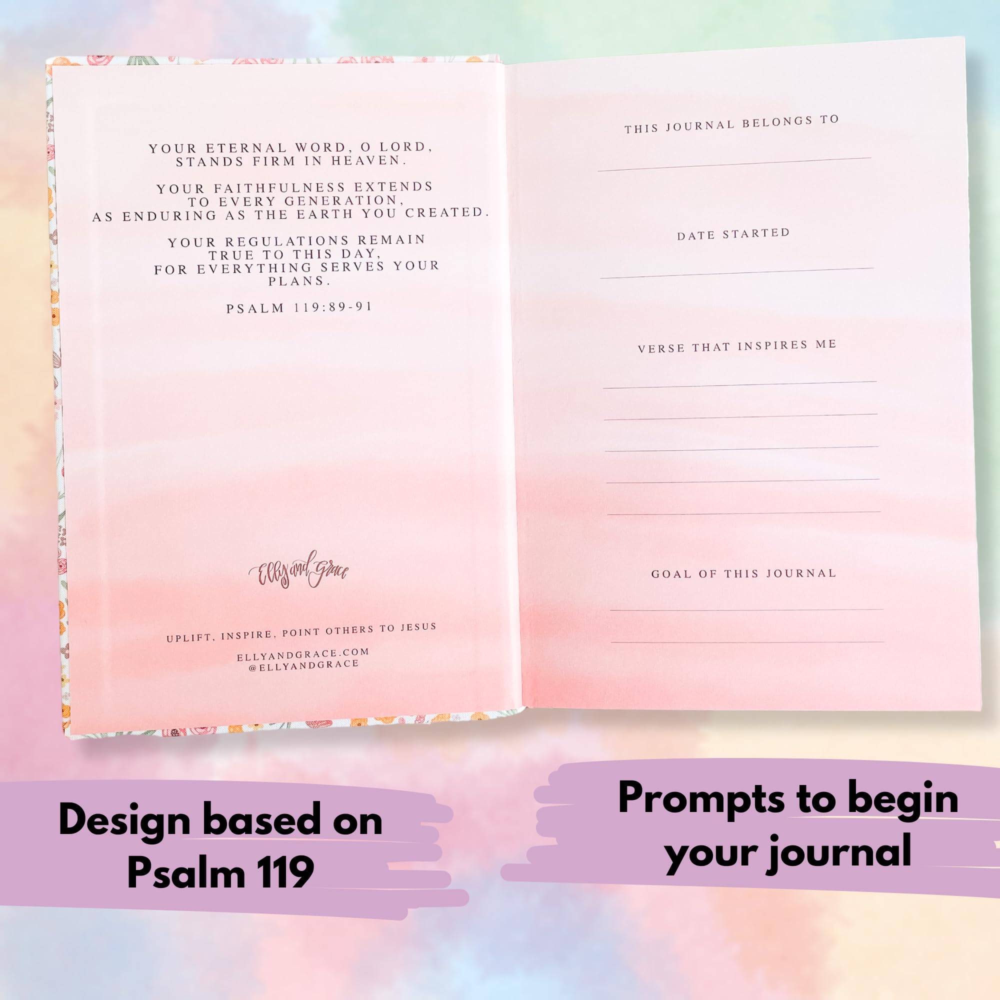 Bible Journal for Women - Christian Daily Prayer & Gratitude Journal for Bible Study, 8.5