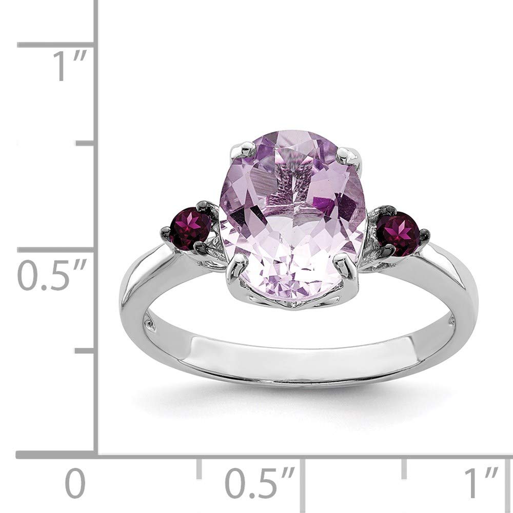 925 Sterling Silver Pink Quartz & Rhodolite Garnet Ring for Women | Elegant Fine Jewelry Gift for Her | Perfect for Anniversaries, Birthdays & Special Occasions