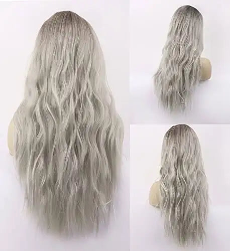 Long Wavy Synthetic Wig with Natural Center Part - Perfect for Cosplay, Halloween, and Daily Fashion Styling