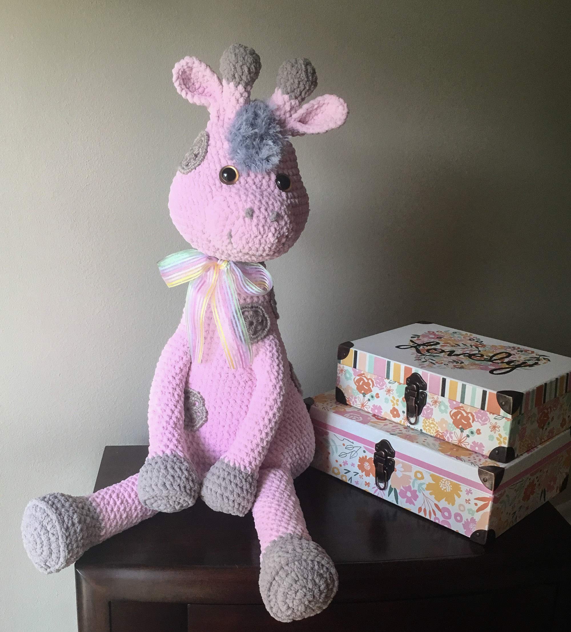 Handmade Crocheted Giraffe Plush Toy - Large Stuffed Amigurumi Animal for Nursery Decor, Baby Shower Gift & Kids Room Decoration