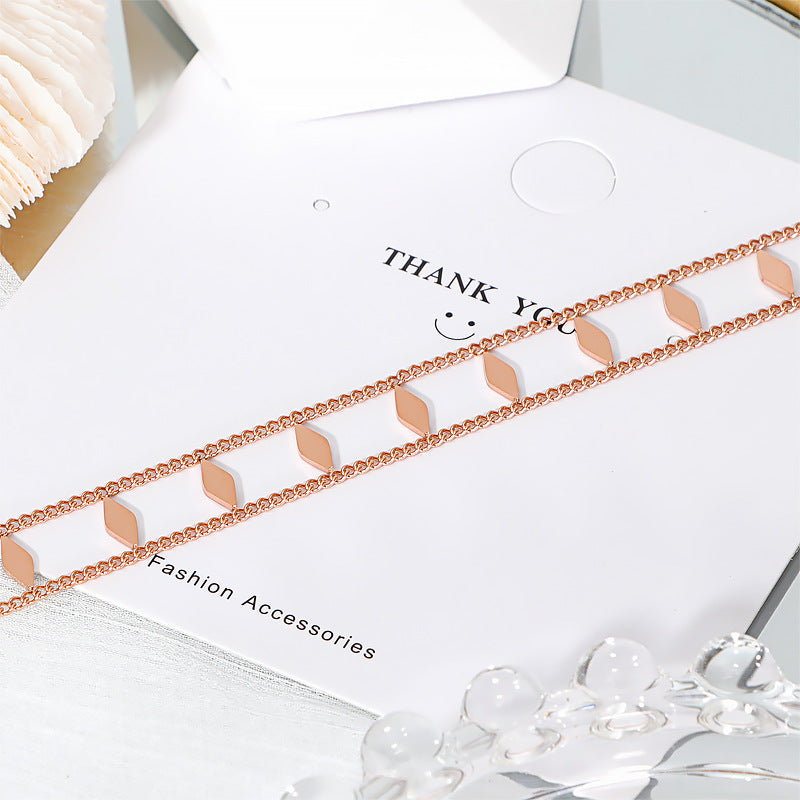 18K Gold Sequin Layering Choker Necklace for Women - Elegant Clavicle Chain with Sparkling Crystals | Perfect for Parties, Weddings, and Date Nights (P555)