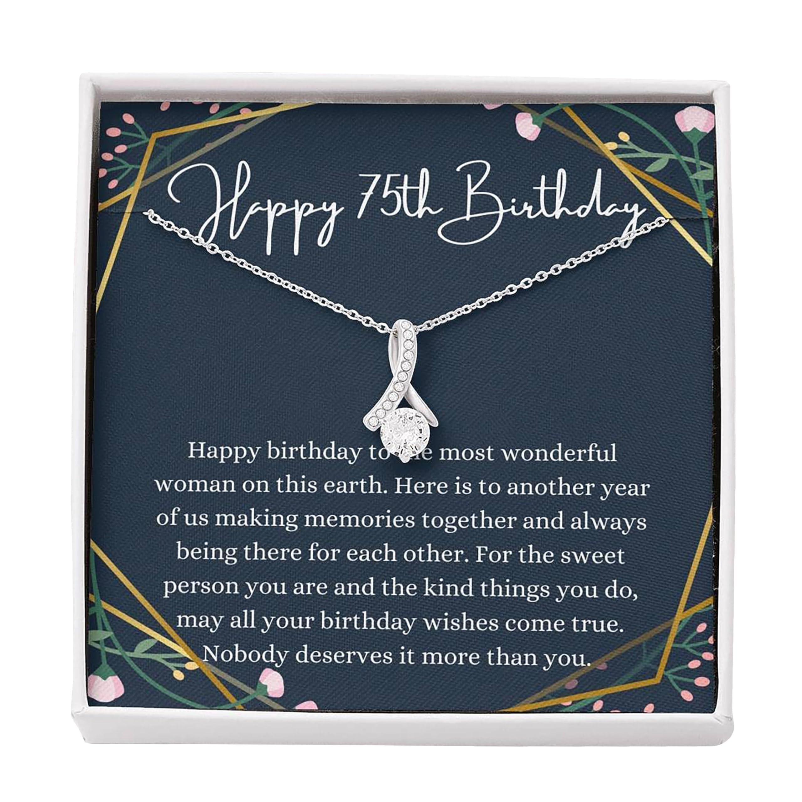 **Personalized Handmade Message Card Jewelry Necklace - 75th Birthday Gift for Her, Women, Friend | Thoughtful Keepsake for Anniversaries, Mother's Day & Special Occasions**