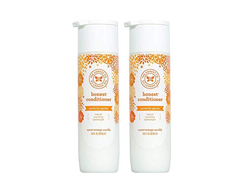 Honest Perfectly Gentle Hypoallergenic Conditioner with Natural Botanicals - Sweet Orange Vanilla Scent, 10 fl oz (2 Pack) | Sulfate-Free & Vegan Hair Care for Sensitive Scalp | Ideal for Daily Use & Color-Treated Hair