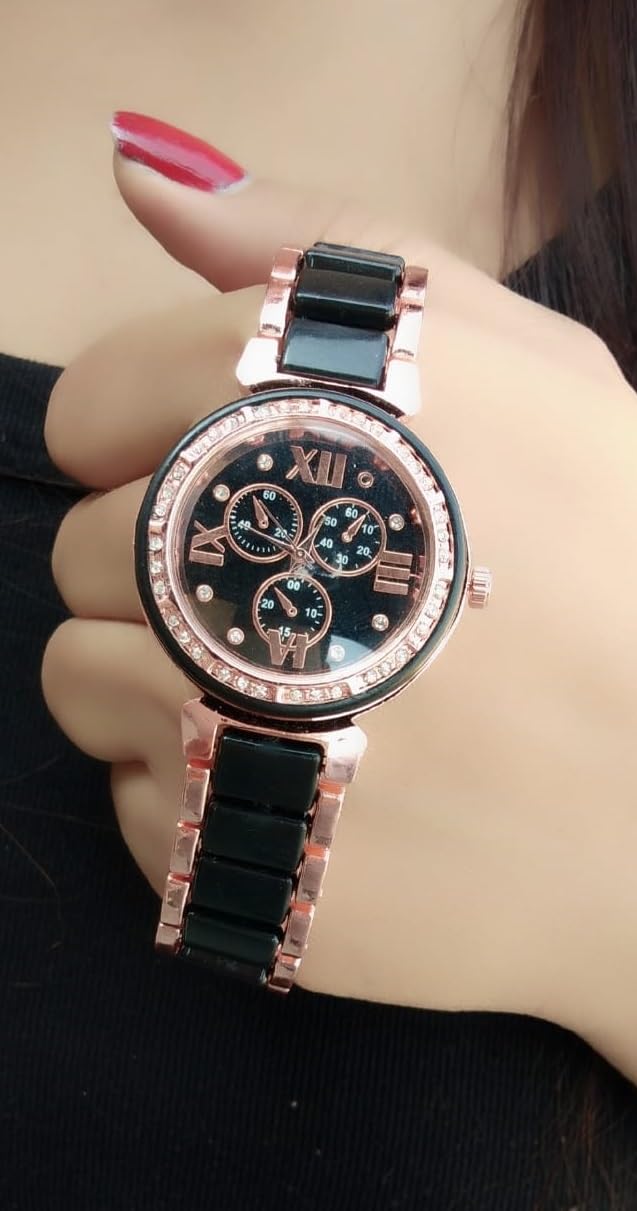 LAKSH Stainless Steel & Rubber Strap Analog Digital Watch for Women & Girls - Waterproof Fashion Watch for Daily Wear, Sports & Casual Outfits (Model SR-639/AT-639)