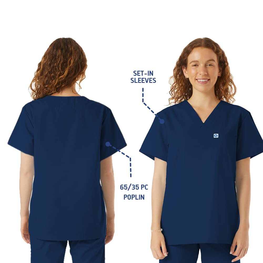 Unisex V-Neck Scrub Top for Doctors & Nurses - Comfortable Medical Workwear for Hospital, Lab & Yoga - Ideal for Healthcare Professionals & Medical Students