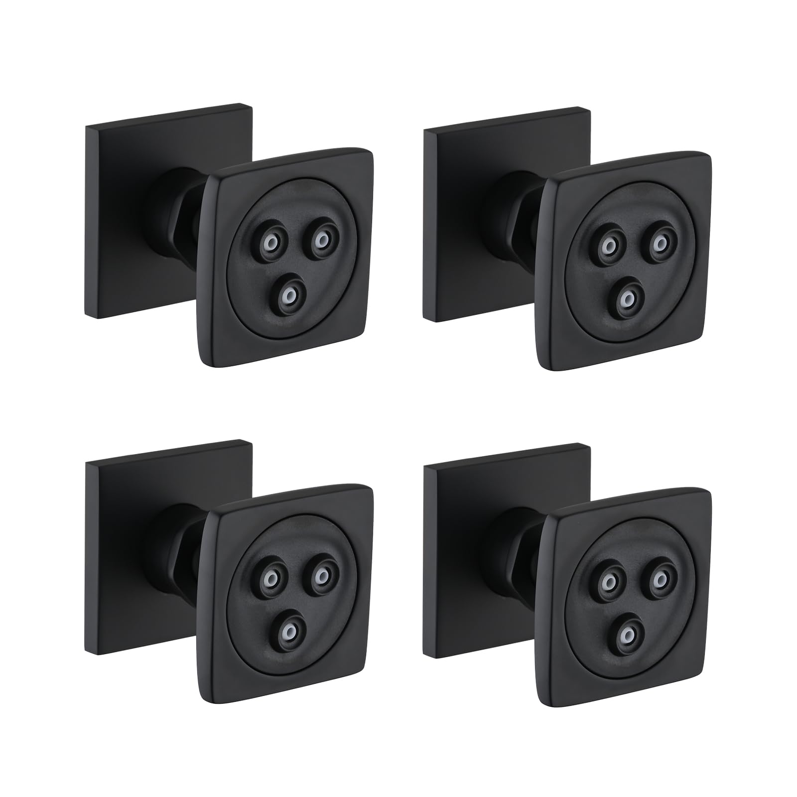 Premium Solid Brass Shower Body Spray Jets - High Pressure Square Massage Jets for Luxurious Spa Experience - Wall Mount Bathroom Upgrade (4PCS, Matte Black) - Perfect for Modern Home, Hotel & Wellness Center Showers