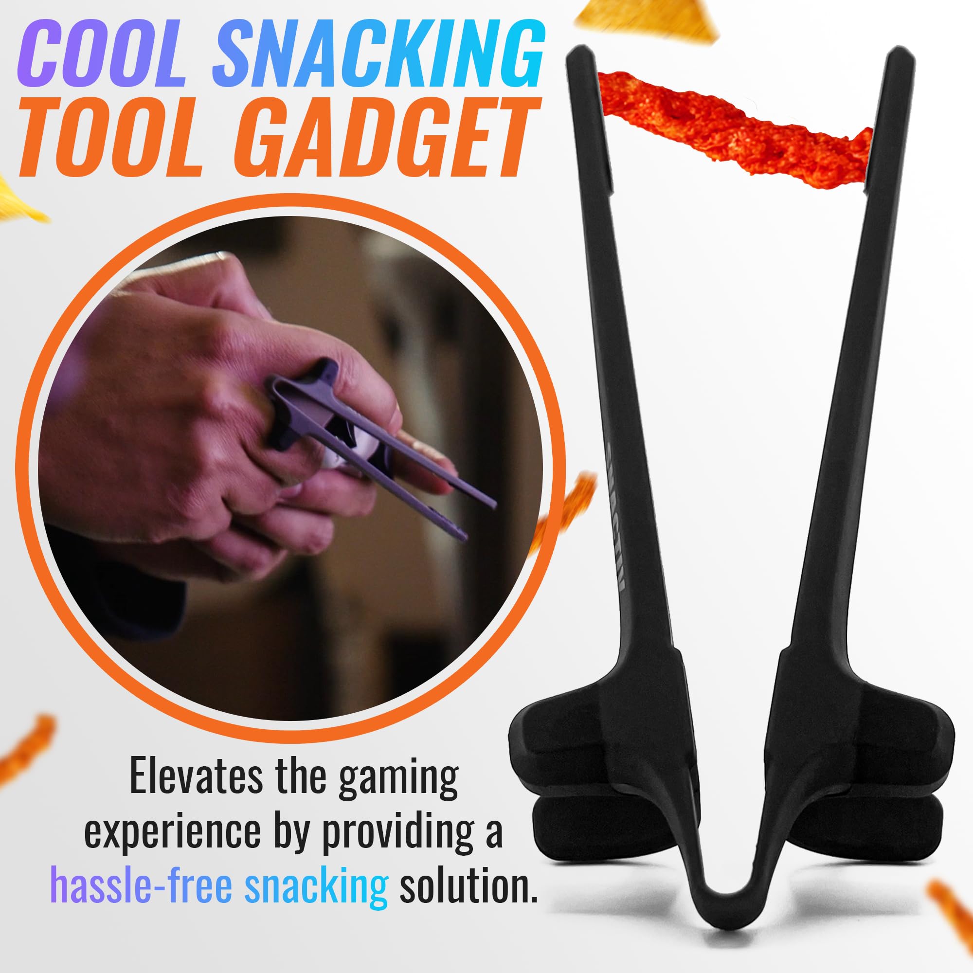 SNACTIV PRO Gaming Chopsticks - Shark Tank Snacking Tool for Gamers - Perfect for Snacks & Chips While Gaming