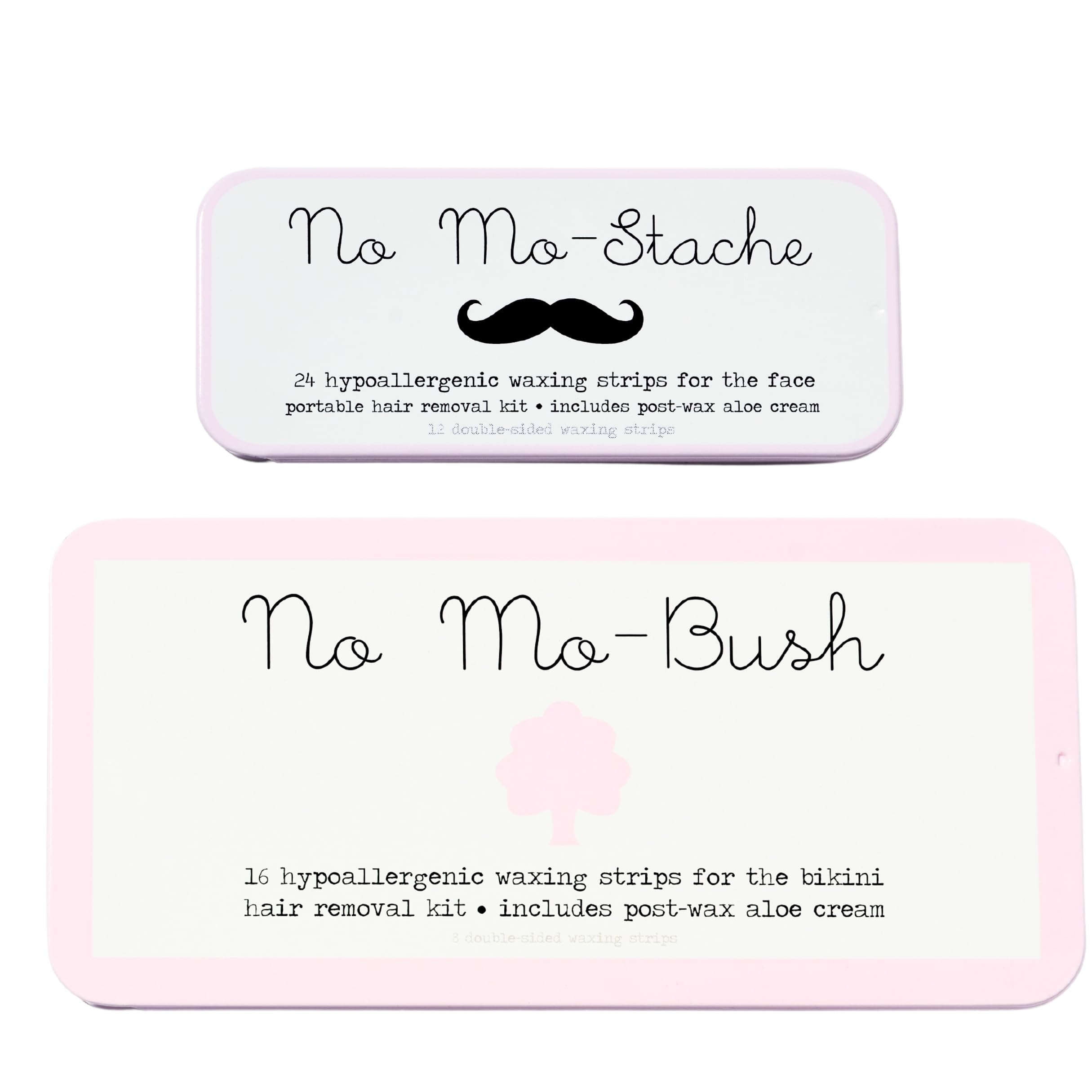 No Mo-Bush Bikini Bundle - 2 Piece Waxing Kit for Face, Body & Bikini Area - As Seen On Shark Tank - Easy Hair Removal Strips for Smooth Skin - Perfect for Home Spa & Beach Prep
