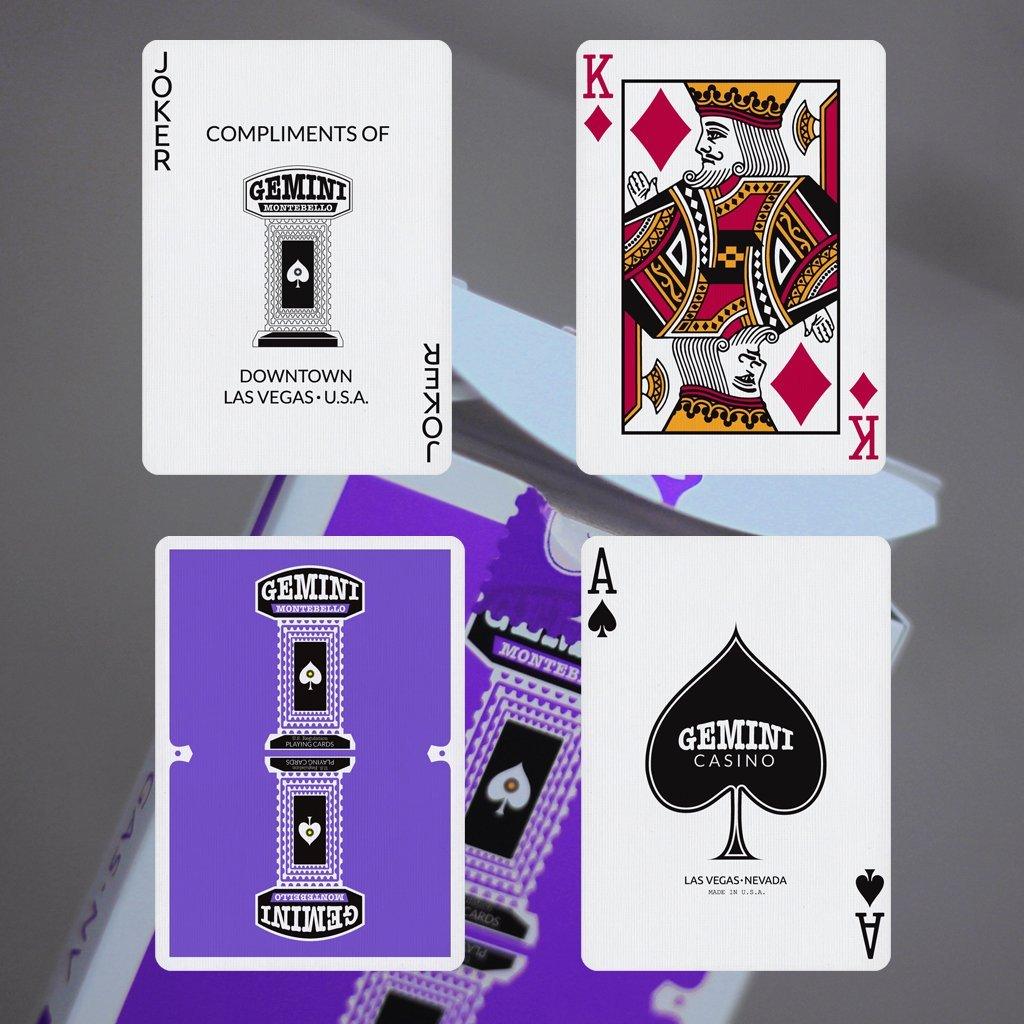 Gemini Casino Purple Playing Cards - Premium Quality for Poker, Blackjack & Magic Tricks - Perfect for Game Nights & Professional Use