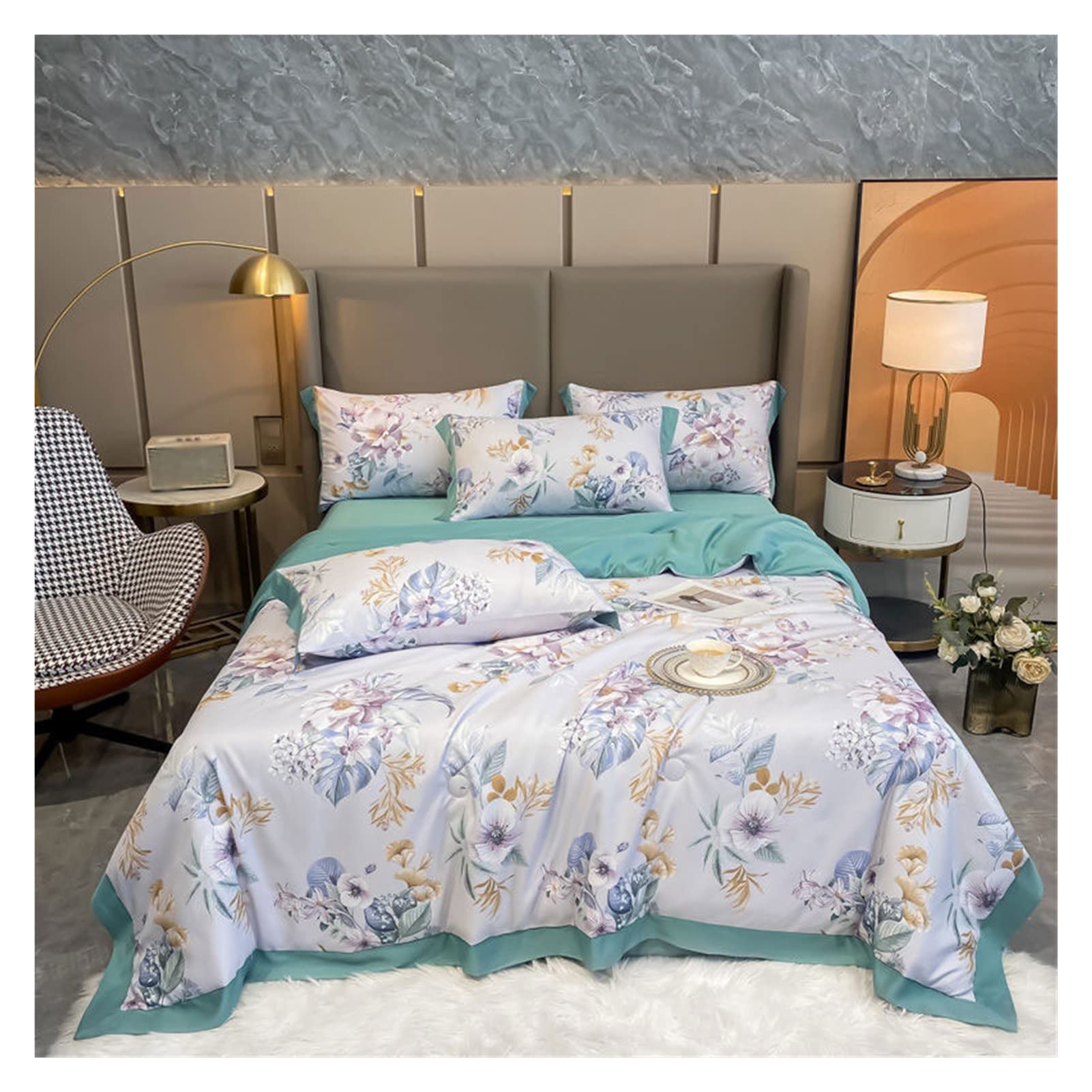 Silk Summer Cooling Quilt - Lightweight & Washable Air Conditioner Quilt for Single/Double Bed (200x230cm) | Perfect for Hot Weather & AC Rooms