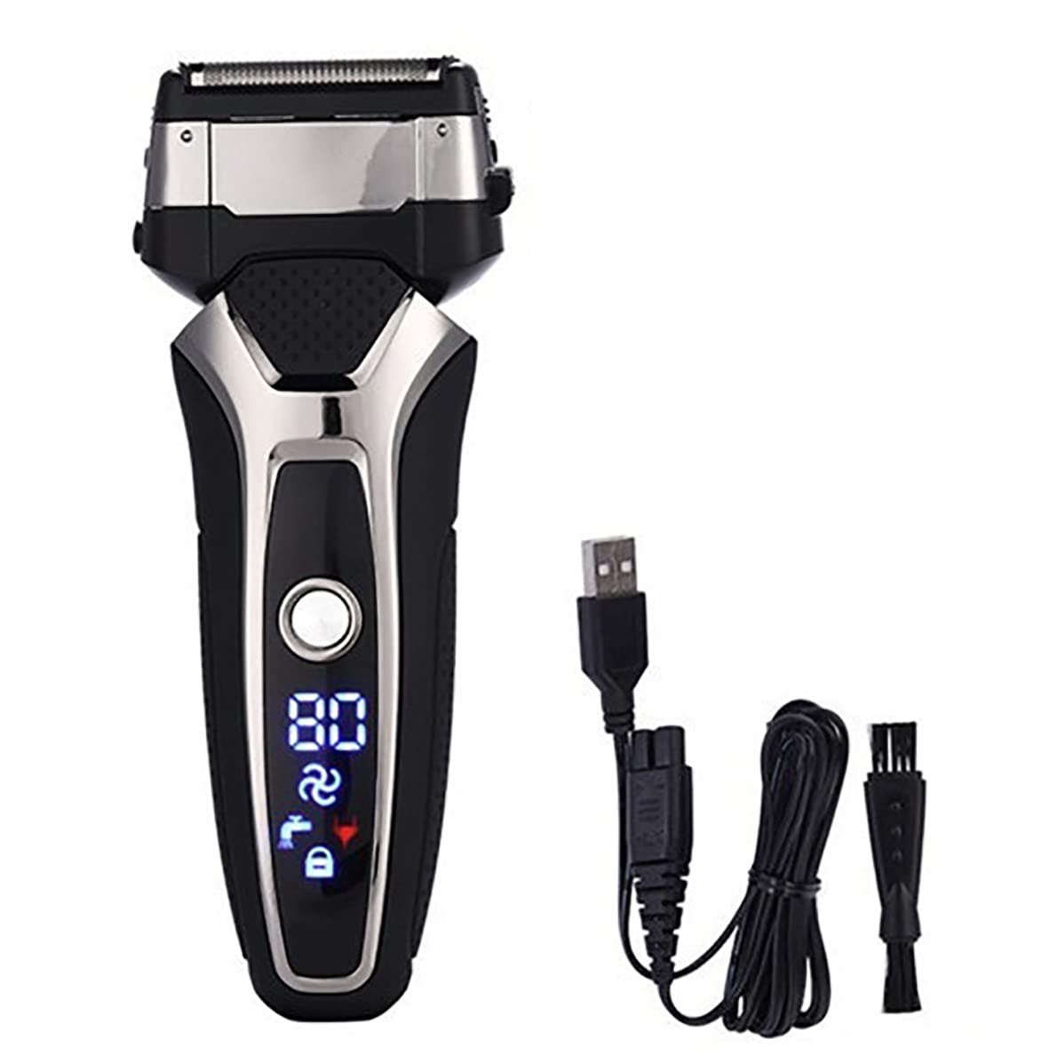 Premium Electric Razor for Men - Rechargeable 3D Floating Blade Beard Trimmer & Shaver with Washable Head - Professional Grooming Kit for Smooth Shaving at Home or Travel