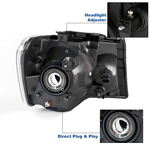 2007-2009 Chrysler Aspen Replacement Headlights - Black Housing with 6.25