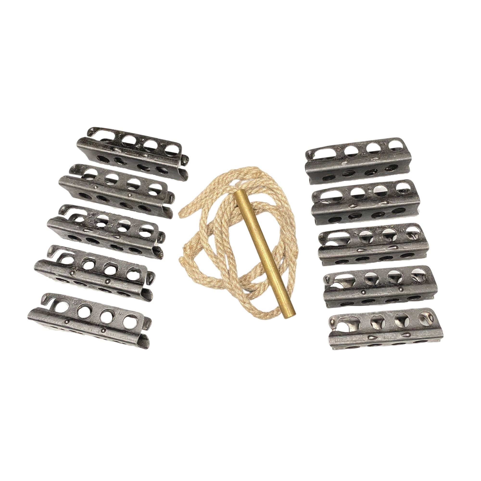 Original British Enfield .303 SMLE 10-Pack Charger/Stripper Clips & Pullthru - Vintage Military Rifle Accessories for Collectors & Historical Reenactments