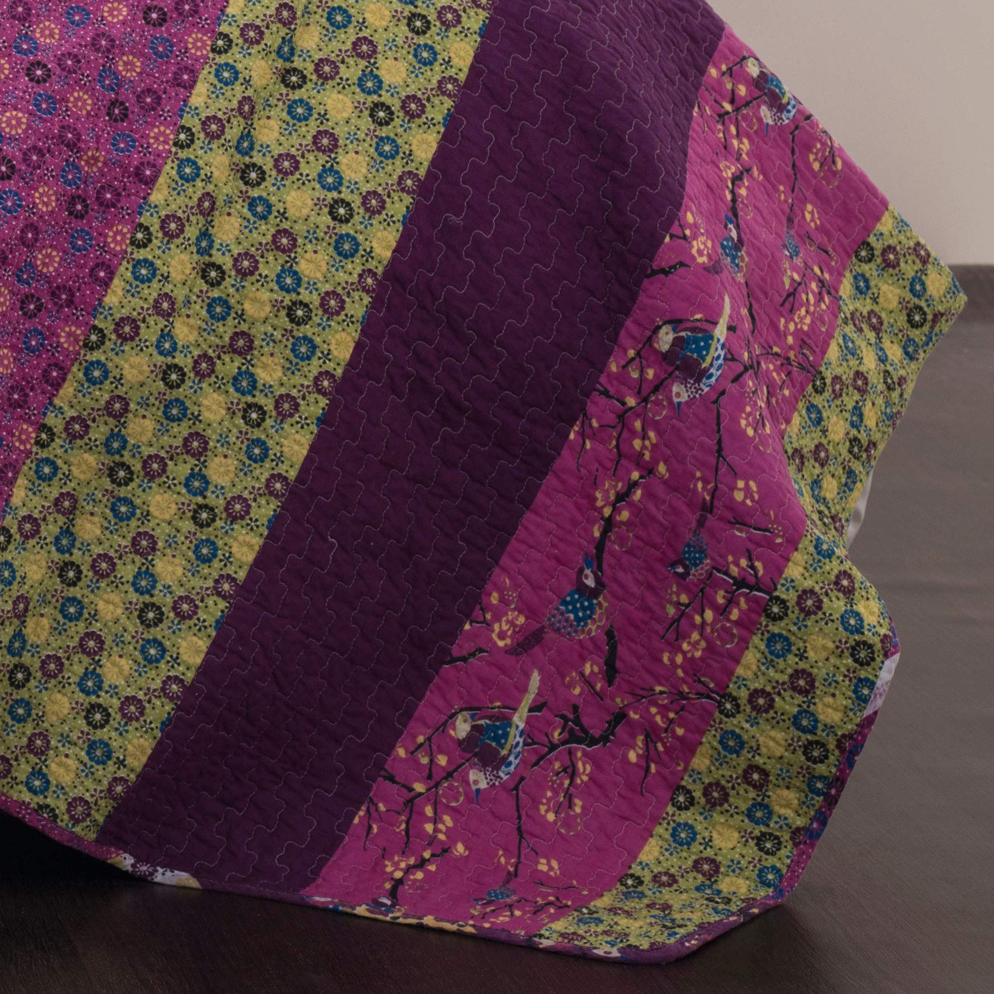 Royal Empire Reversible Cotton Quilt Set - Bohemian Bedding for Full/Queen - Perfect for Boho Bedrooms