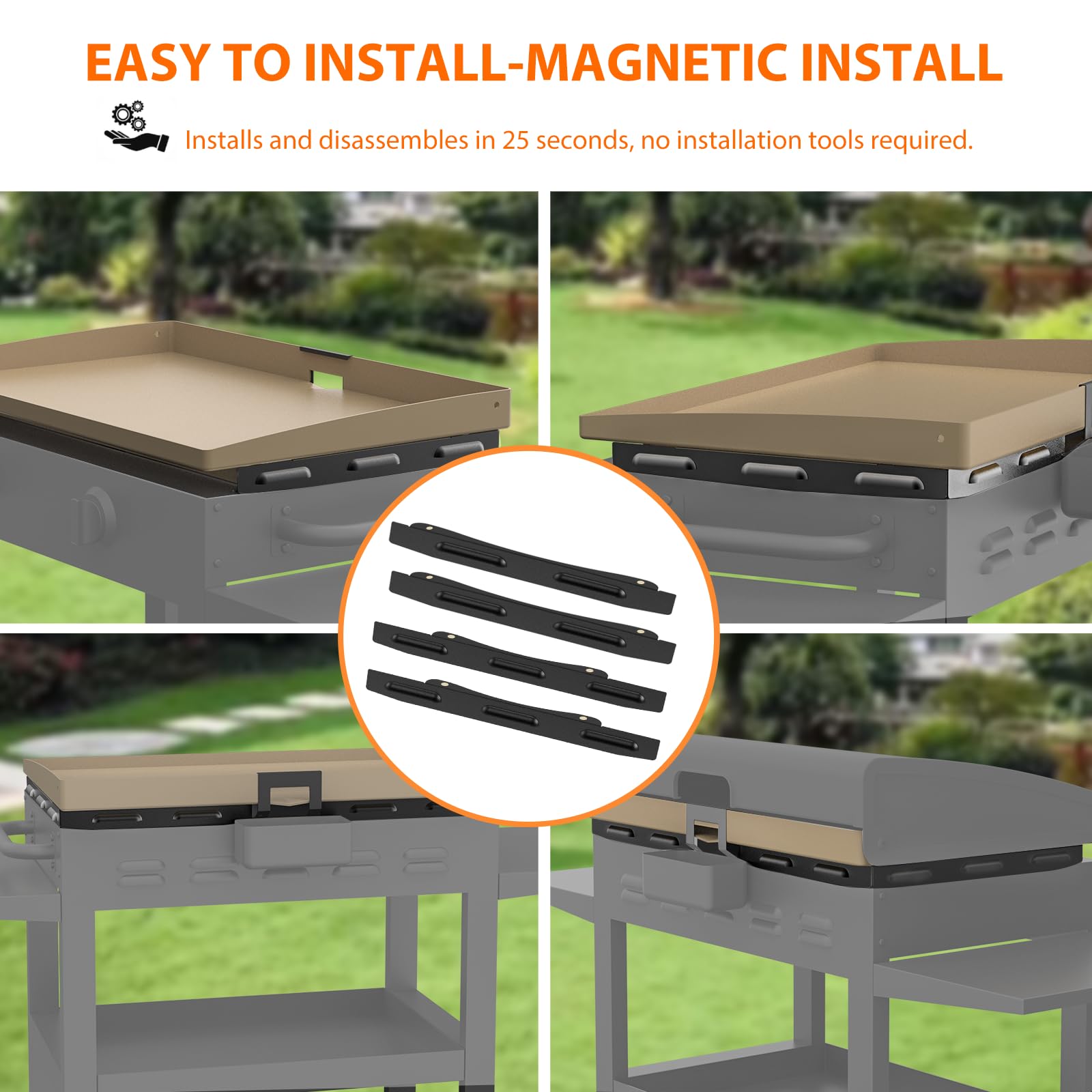Upgraded Magnetic Wind Guards for 36” Blackstone Griddle | Stainless Steel Grill Accessories | Flame Protection & Heat Retention | Saves Gas | Compatible with Hood | Perfect for Outdoor Cooking & Camping