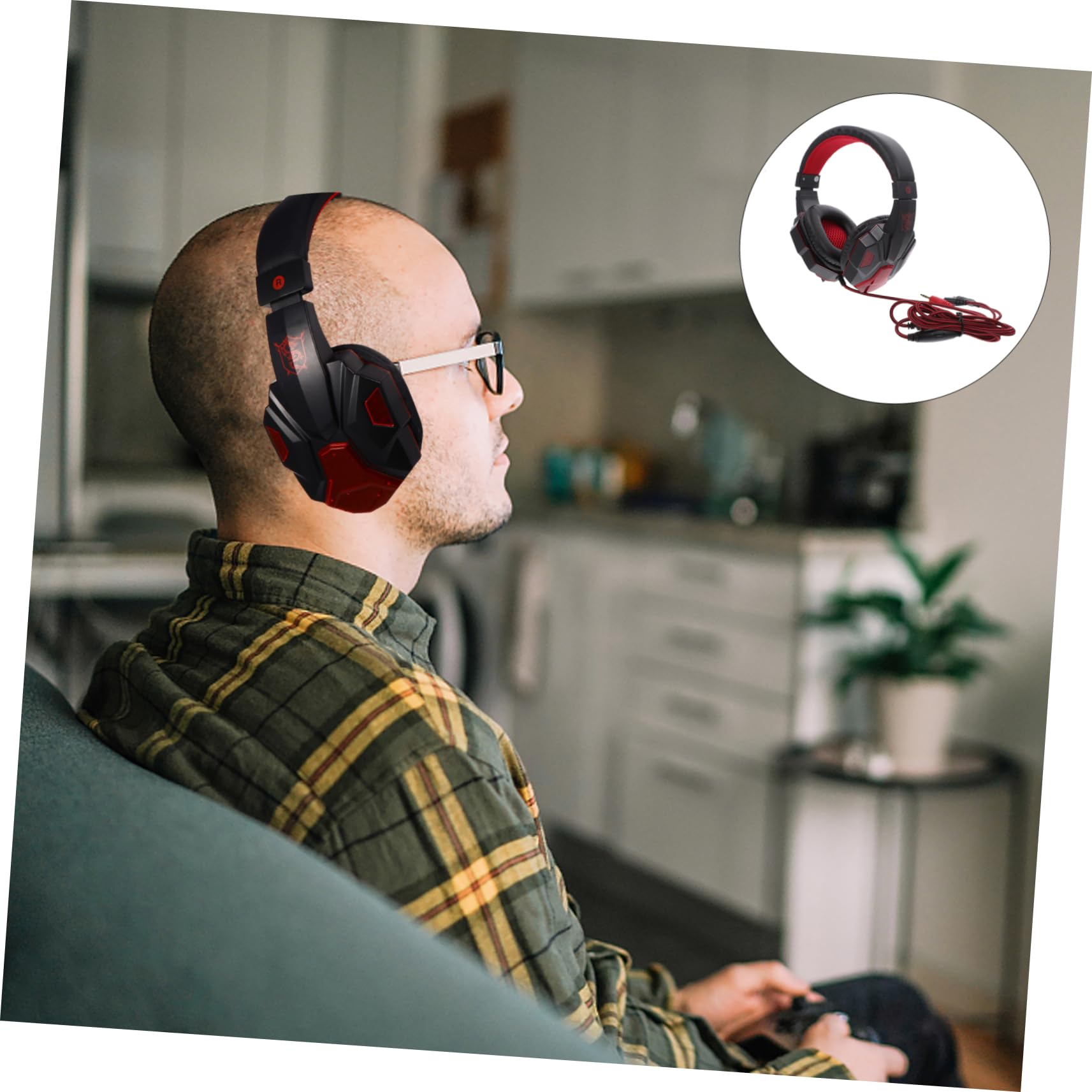RORPOIR Wired Gaming Headset with Microphone - Over-Ear Noise Cancelling Headphones, Comfortable Protein Ear Cushions & Easy Volume Control - Perfect for PC, PS4, Xbox Gaming & Online Classes