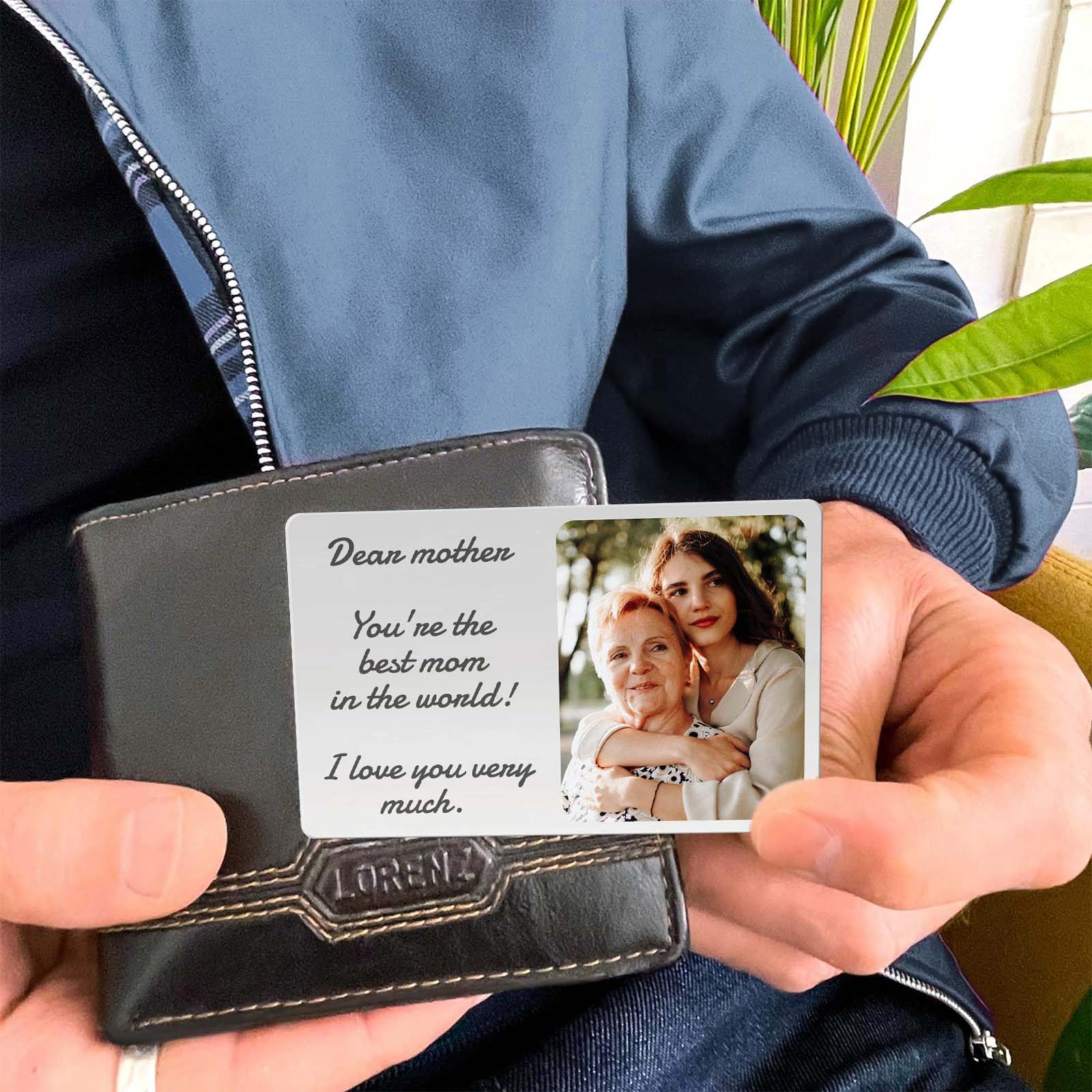 Personalized Custom Engraved Metal Wallet Card with Photo & Text - Romantic Birthday Gift for Him Her (Silver) | Perfect for Anniversaries, Valentine's Day & Keepsake Memories