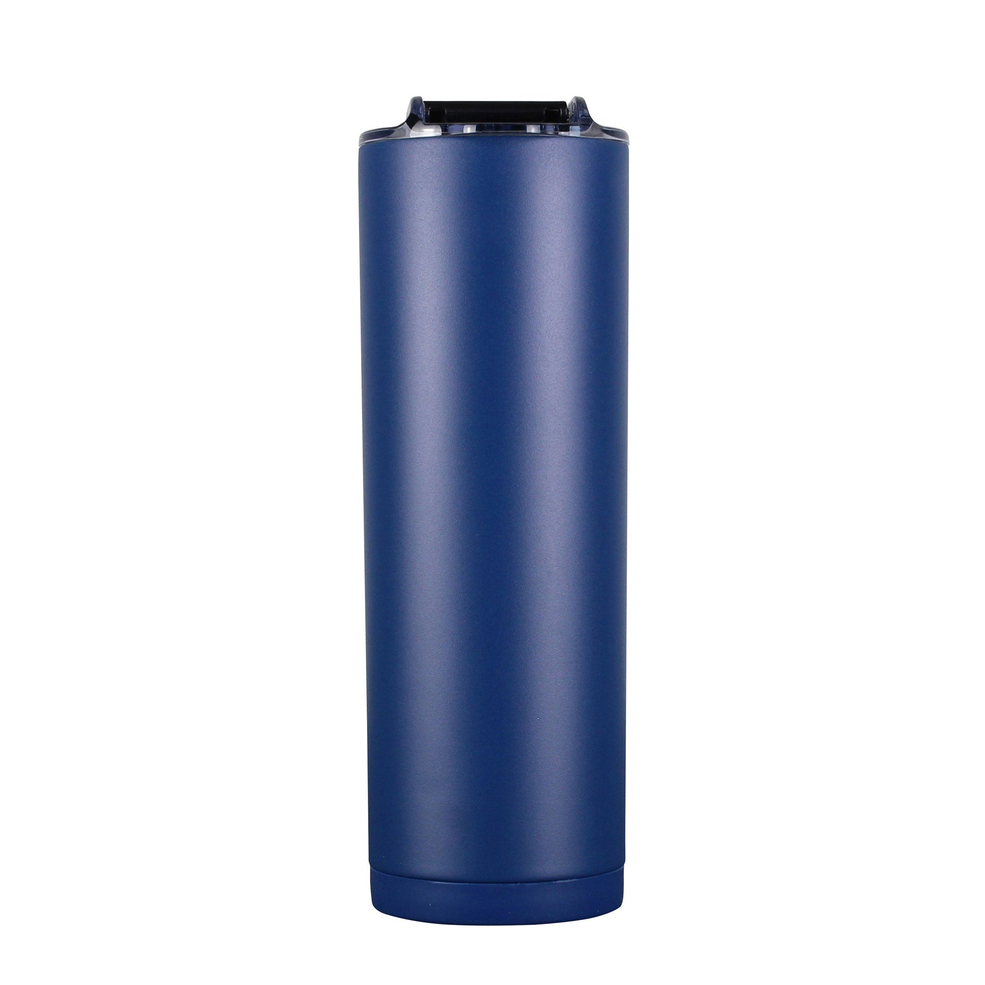 20oz Skinny Tumbler with Lid & Straw - Insulated Stainless Steel Travel Mug, Navy Blue - Perfect for Coffee, Tea & Cold Drinks On-The-Go