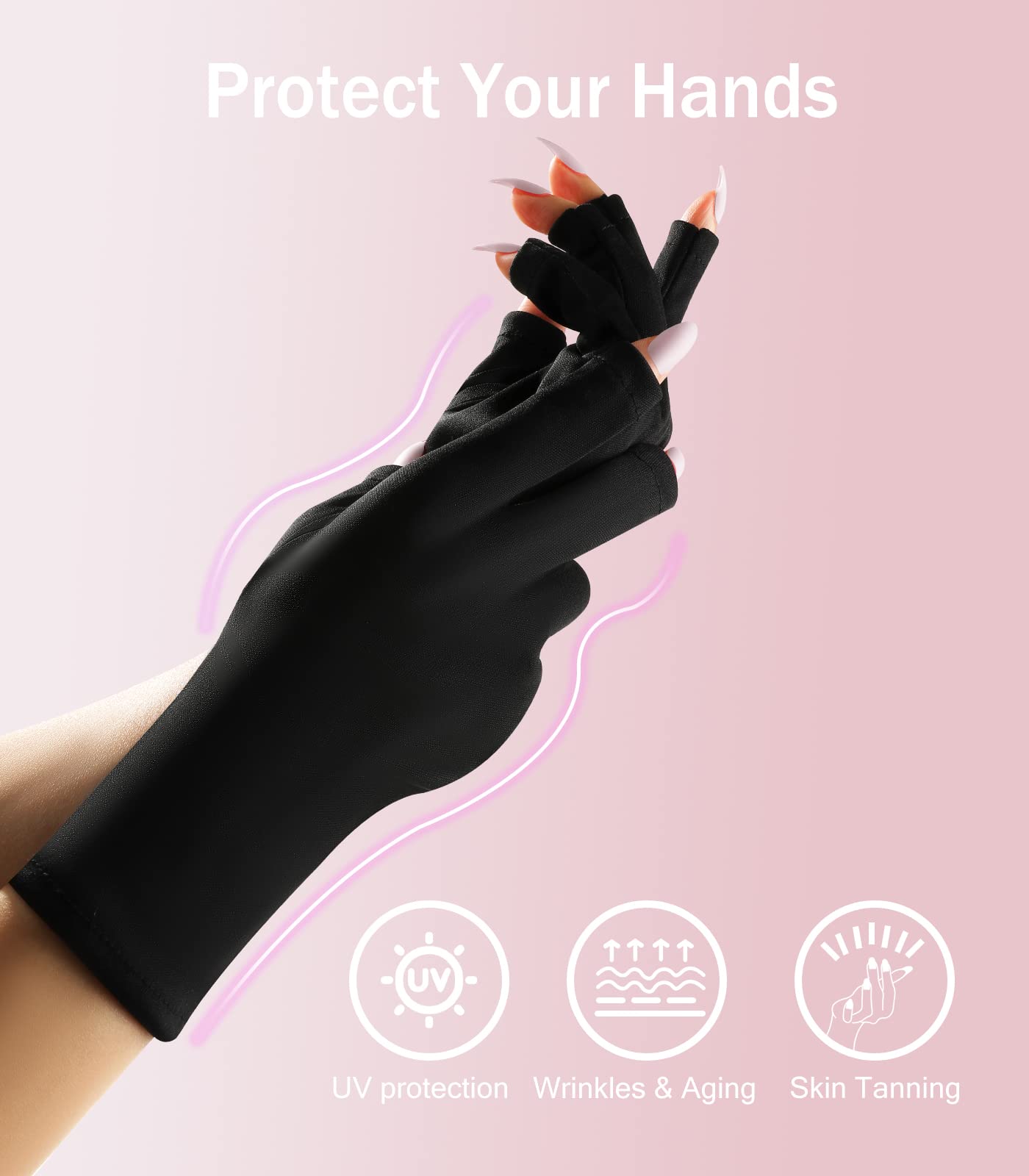 Easkep 120W UV LED Nail Lamp with UV Gloves Kit - Professional Gel Nail Dryer for Home & Salon Use - Perfect for Gel Polish Curing, Manicures & Pedicures