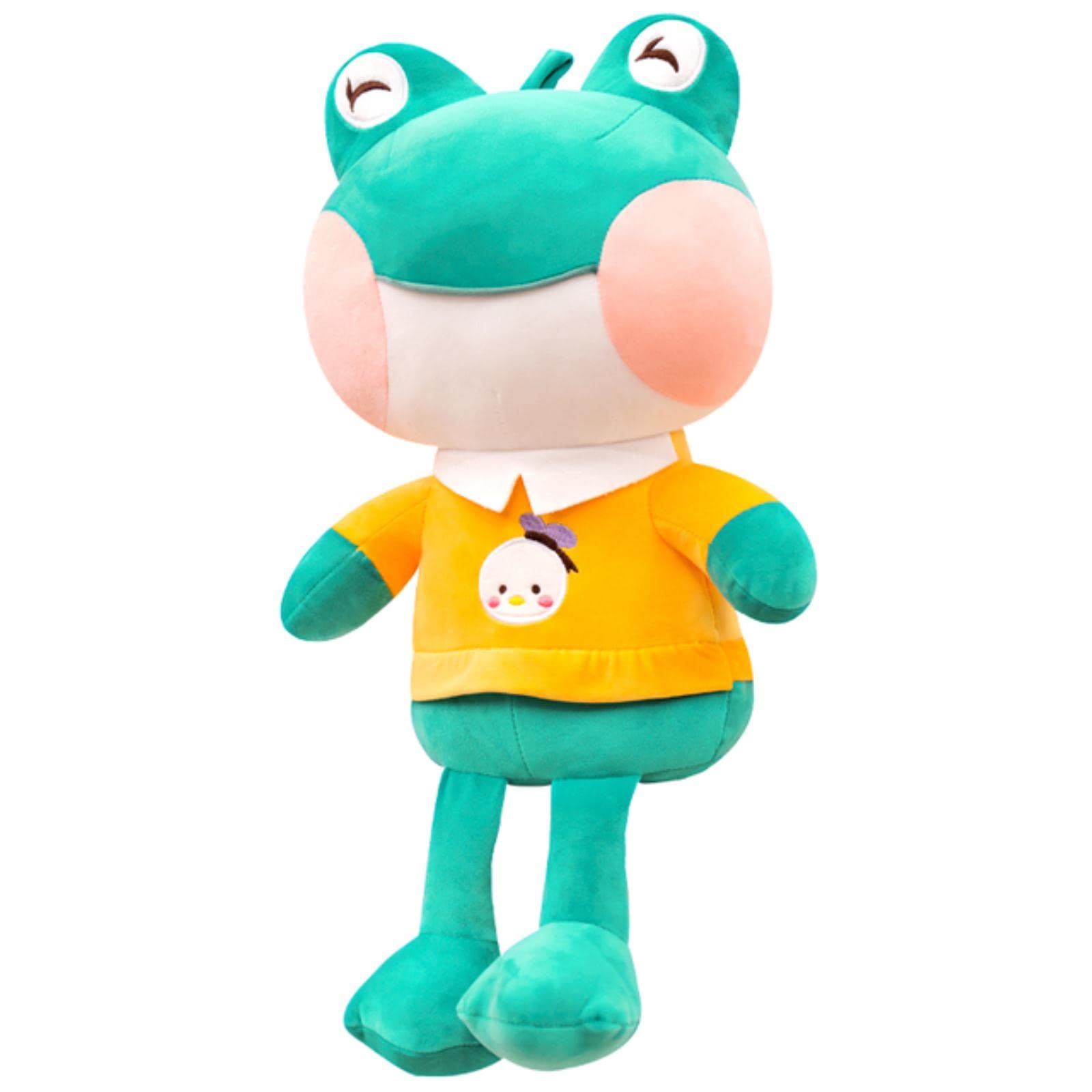 ZYKAA 30-90cm Kawaii Green Plush Frog Stuffed Animal Toy - Soft Cute Doll for Kids, Perfect Gift for Girls Birthday & Nursery Decor | Playtime, Cuddling, Room Decoration
