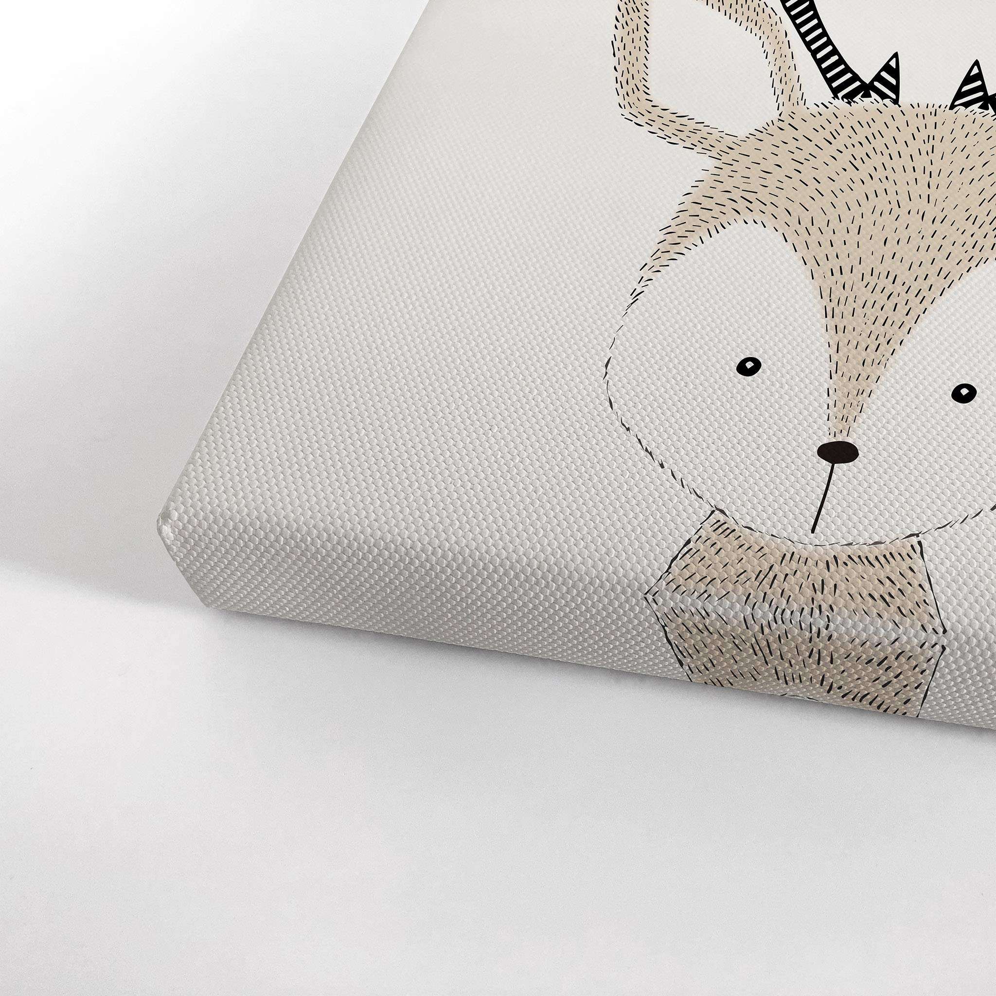 Pretty Deer Painting Canvas Print - Kids Room Decor, Nursery Wall Art with Cream Background, Ready to Hang 12x8 | Made in USA | Perfect for Baby Shower Gifts & Children's Bedroom Decor
