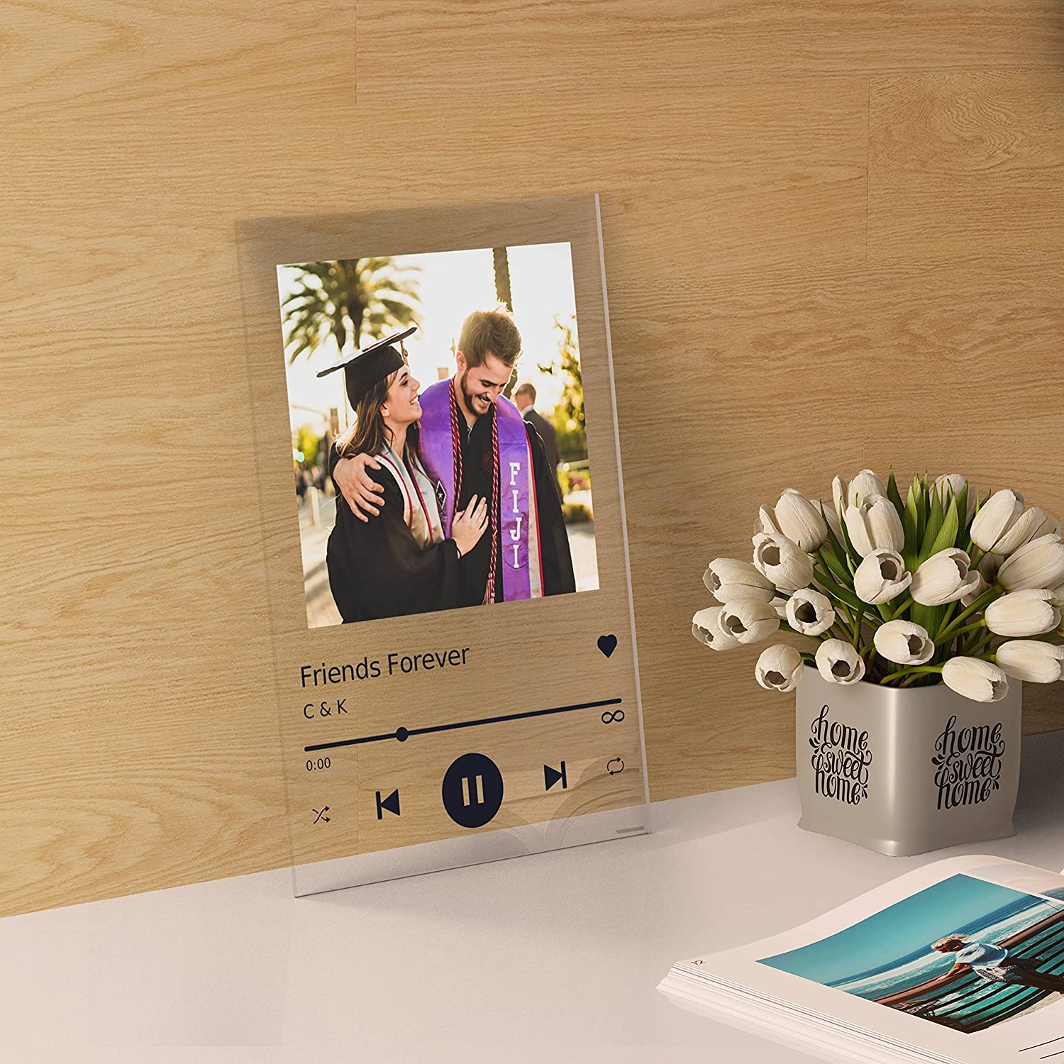 PixArts Personalized Album Cover Acrylic Song Plaque - Unique Best Friend Birthday Gift, Valentine's Day Present, Christmas Idea, First Gift for Boyfriend - Perfect for Home Decor, Office Desk, or Special Occasions
