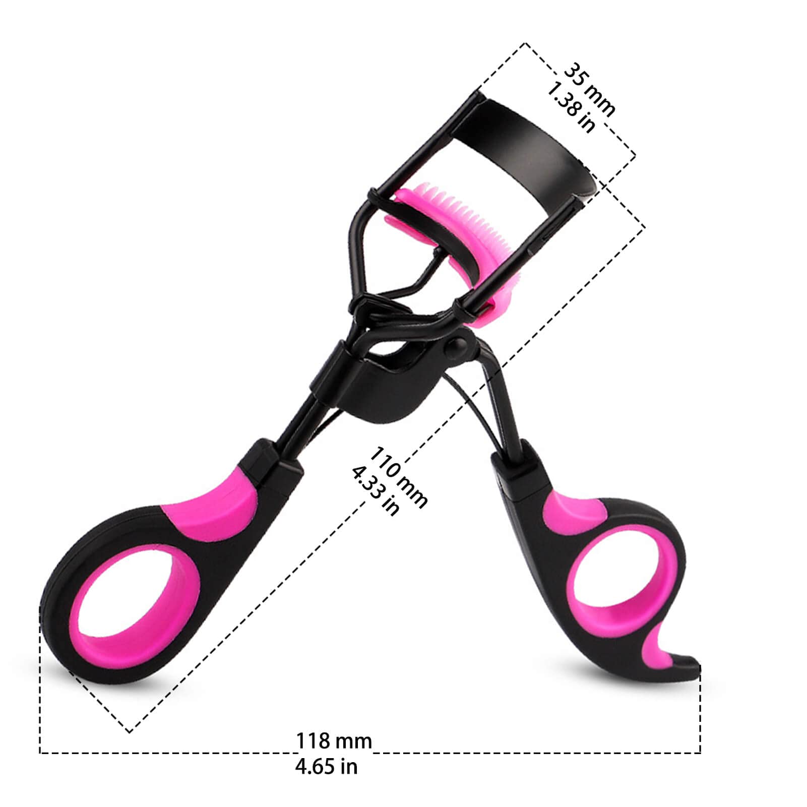 IMMER LIEBEN Eyelash Curler with Comb - Black & Purple Lash Curling Tool with 5 Replacement Pads & 3 Combs - 10 Second Curled & Lifted Lashes - Perfect for Daily Makeup, Special Occasions & Professional Salon Use