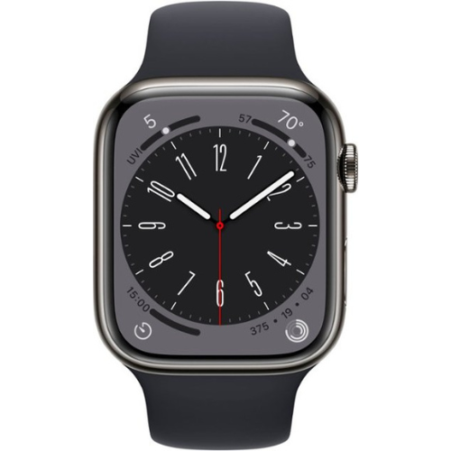 Apple Watch Series 8 41mm GPS + Cellular Smartwatch - Graphite Stainless Steel Case with Fitness Tracking & Heart Rate Monitor | Perfect for Workouts, Running & Daily Wear