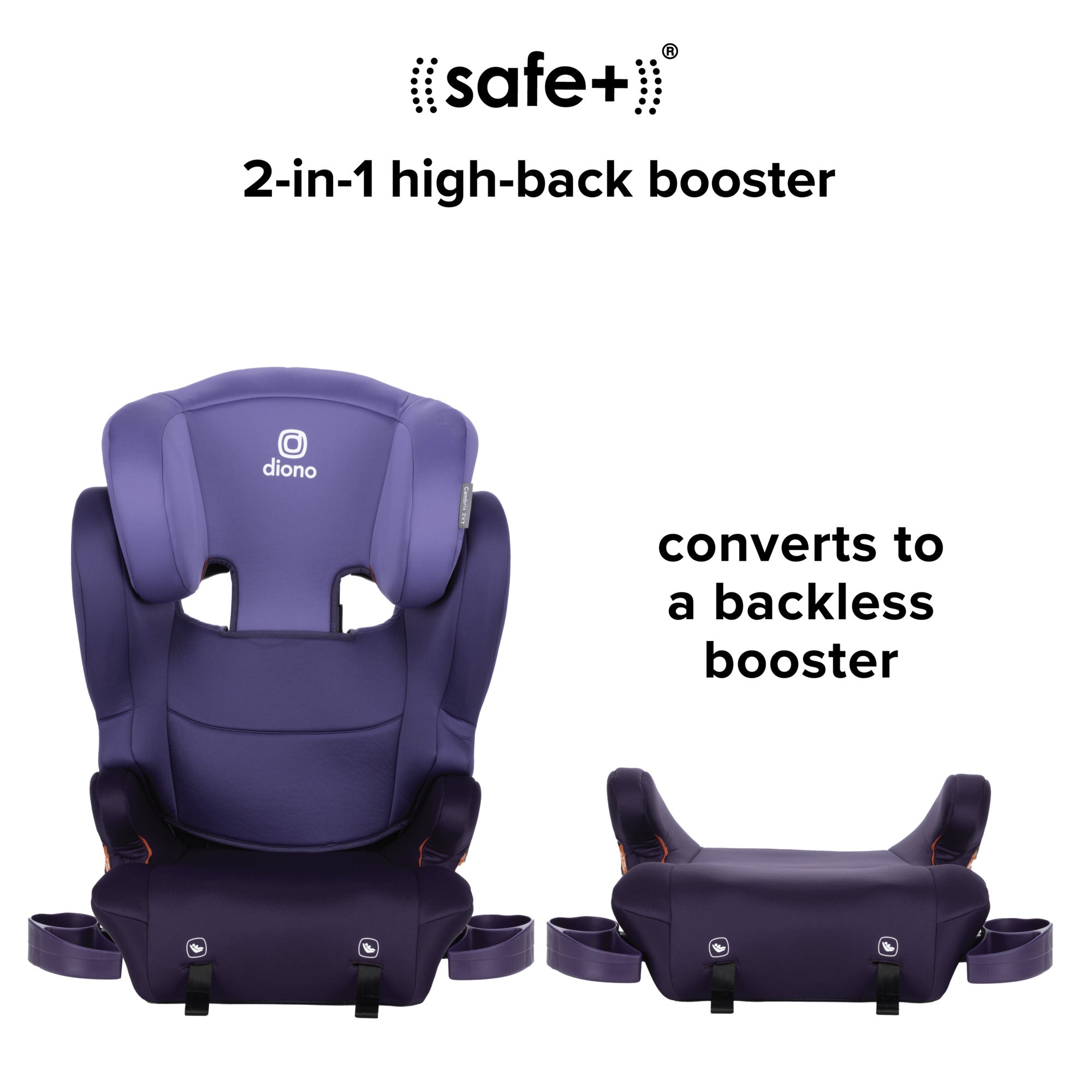 Diono Solana Backless Booster Car Seat for Kids - 2 Pack | Lightweight & Comfortable | Ideal for Travel, School Carpool & Everyday Use