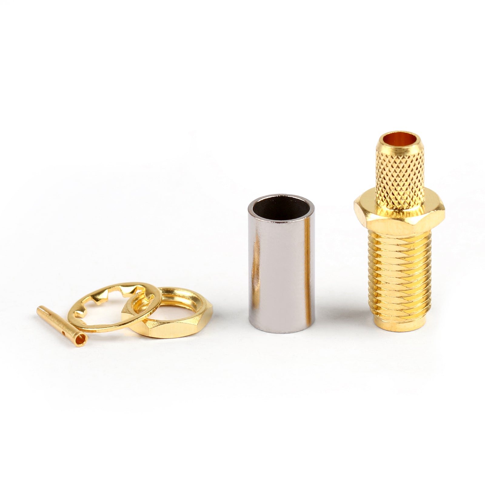 10Pcs SMA Female Jack RF Connector - Female Pin for RG58 RG142 RG400 LMR195 Cables - Perfect for Antenna, Radio, and Network Equipment Connections